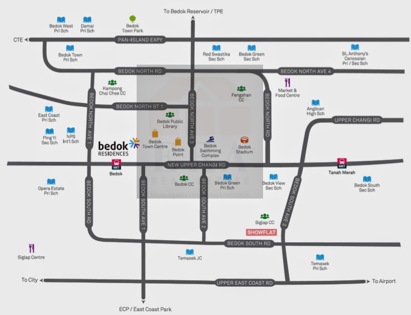 Bedok Residences Location Map
